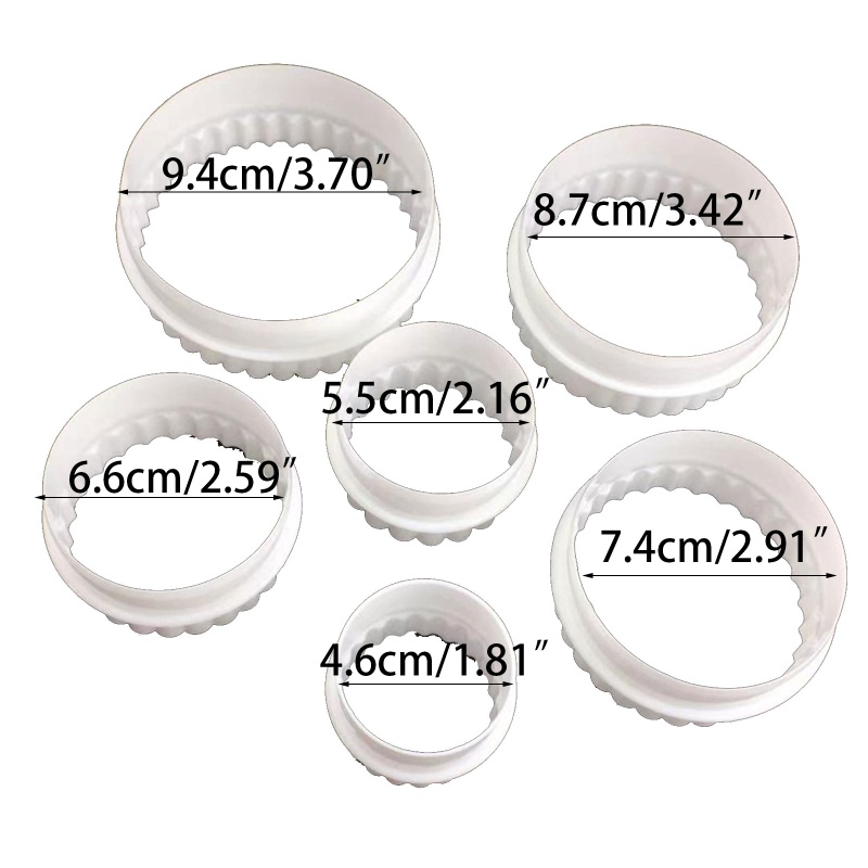 Set 6 Khuôn Cắt Bánh Hình Tròn Bằng Nhựa Tiện Dụng