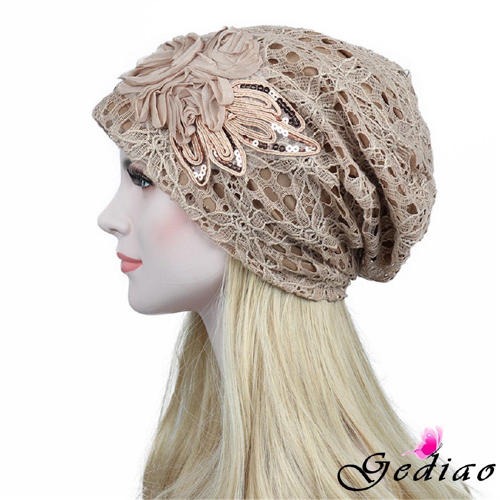 Nón trùm đầu phối ren phong cách Hồi giáo cho nữ