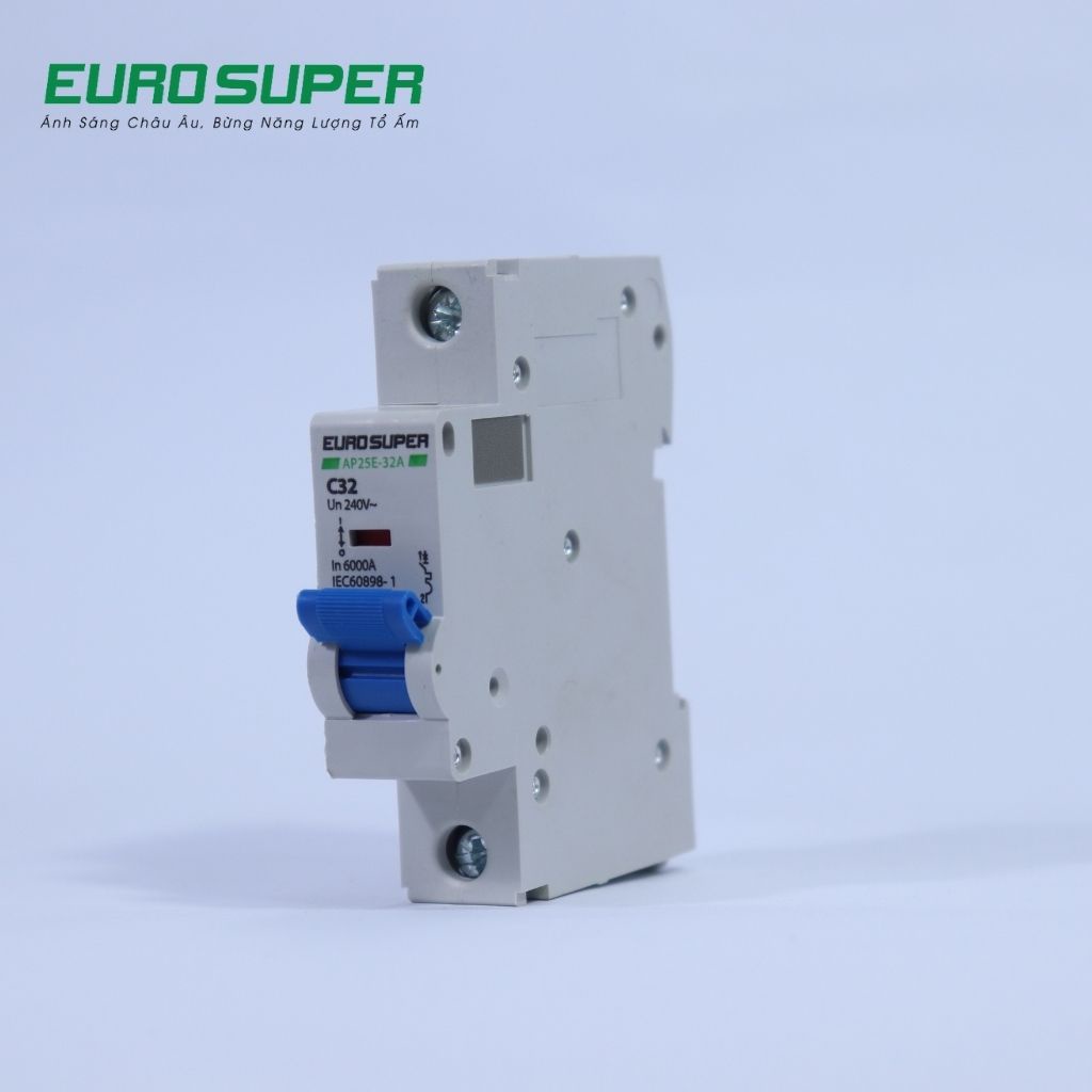 Aptomat Đơn EUROSUPER Dòng Cắt 6KA Bảo Vệ Dòng Điện Giảm Thất Thoát Điện Năng An Toàn, Hiệu Quả 16A -  63A