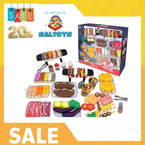 BỘ ĐỒ CHƠI NƯỚNG NẤU ĂN BBQ CHI TIẾT NHIỀU MÓN THA HỒ CHO BÉ THỎA MÃN ĐAM MÊ LÀM ĐẦU BẾP, ĐỒ CHƠI BB