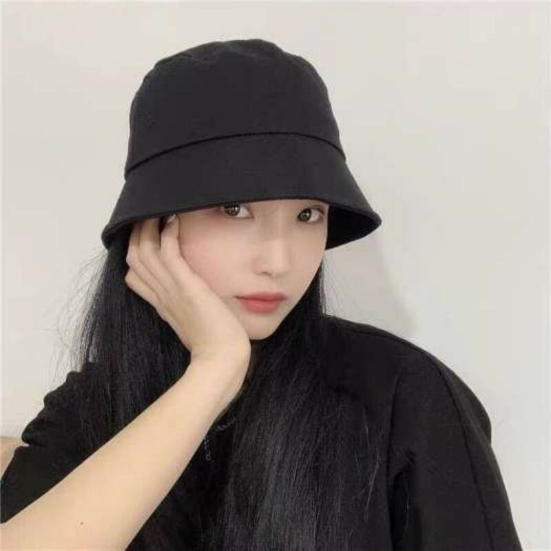 Mũ Bucket Kaki Màu Trơn