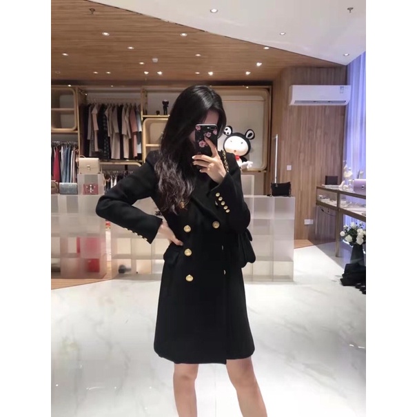 Áo khoác dạ dáng dài thời trang thương hiệu Balmain cao cấp