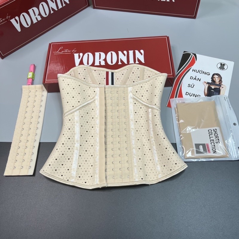 Đai nịt bụng latex VORONIN che mỡ lưng TẶNG LÓT + TẶNG NỚI+ TẶNG THƯỚC )