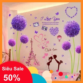 [Hàng đẹp]Decal dán tường Combo 2 Cẩm Tú Cầu Siêu Đẹp