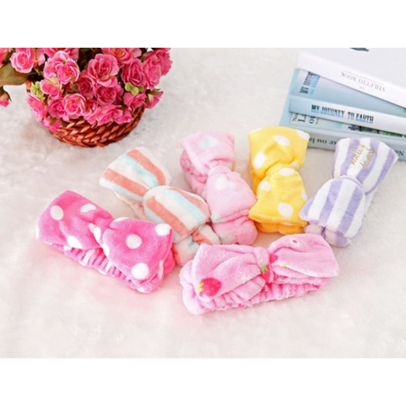 BĂNG ĐÔ RỬA MẶT (NƠ) MÀU SẮC DỄ THƯƠNG