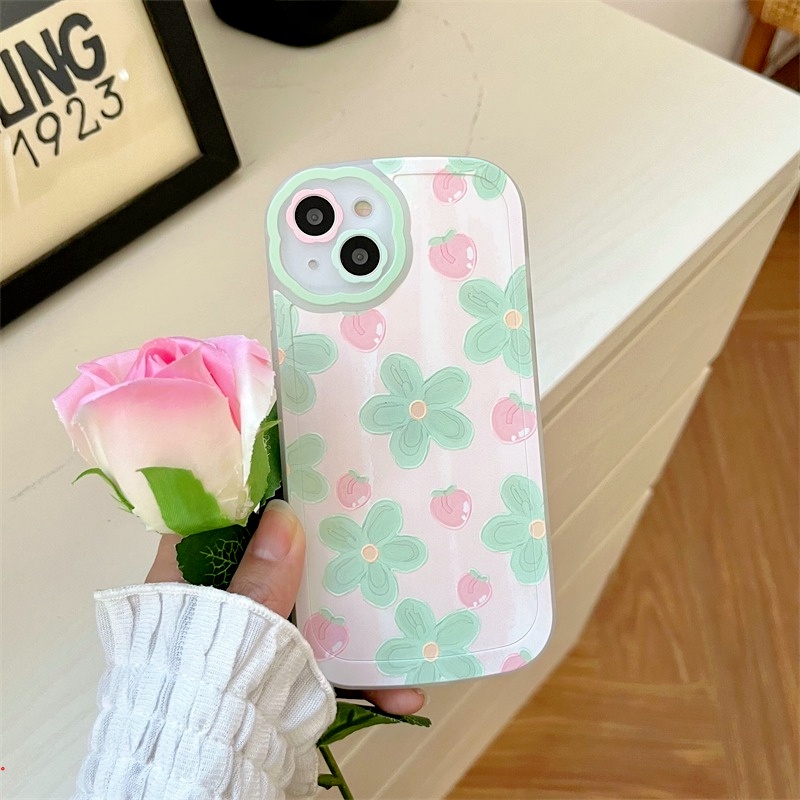 Ốp Điện Thoại Mềm Trong Suốt Chống Sốc In Họa Tiết Hoa Đào Dễ Thương Cho IPhone 11 12 13 Pro Max 7 8 Plus X XS Max XR