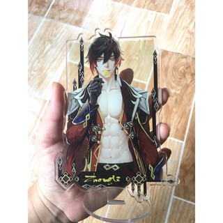 Standee zhongli Genshin Impact.(Tặng kèm Artprint A6)