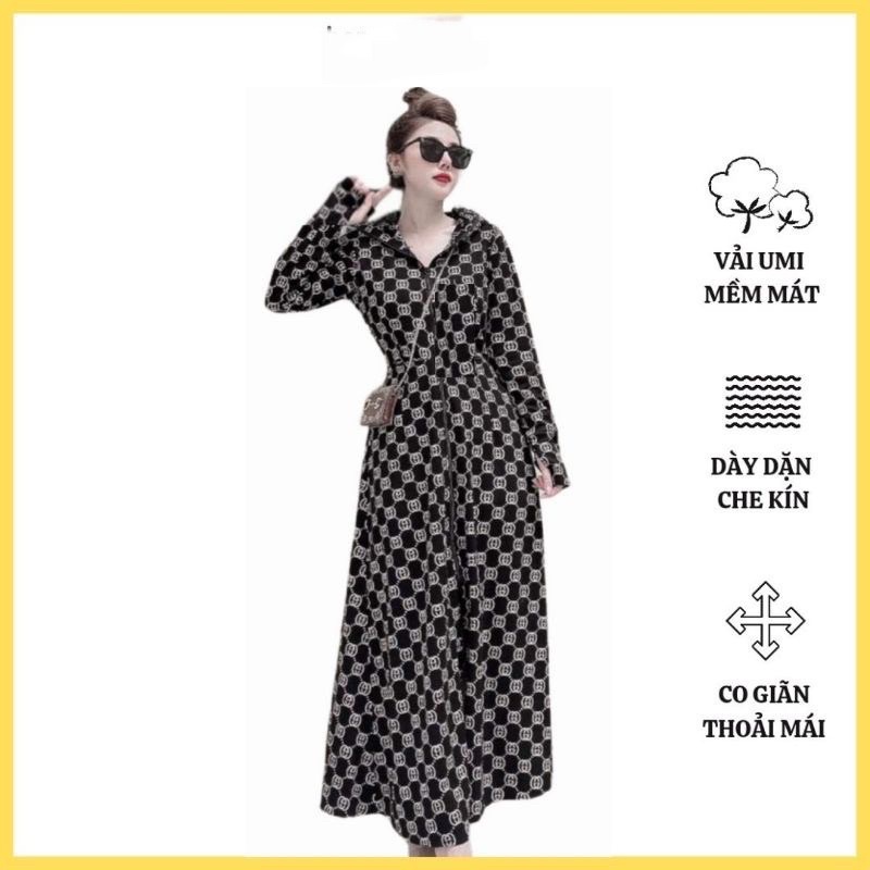 Áo Chống Nắng Nữ Toàn Thân Dáng Xoè Vải UMI Cao Cấp- Thiết Kế Váy Xoè Không Xẻ Tà - Kiểu Dáng Trẻ Trung - Mẫu Mới 2022