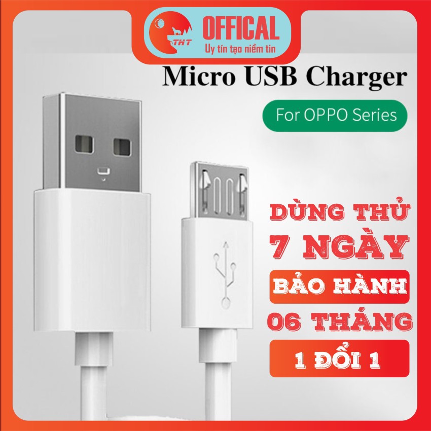 [BH 1 Đôi 1 6 Tháng ] Dây cáp sạc Oppo microUSB - hàng Zin Chính hãng.