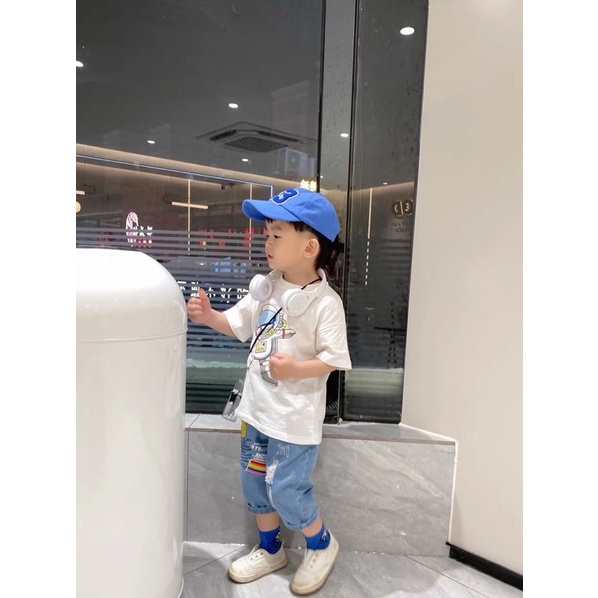[SET BÉ TRAI] Bộ siêu nhân quần jean chất chơi 2 màu cho bé trai