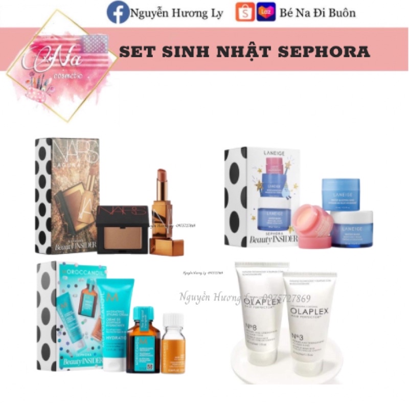 Set son dưỡng Nars + Set dưỡng da Laneige + Set olaplex