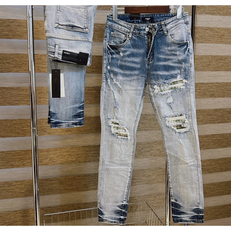 Quần jeans thời trang nam có hoạ tiết khoá vá da, Quần nam trẻ trung phong cách hàn quốc btshop từ 28 đến 32.