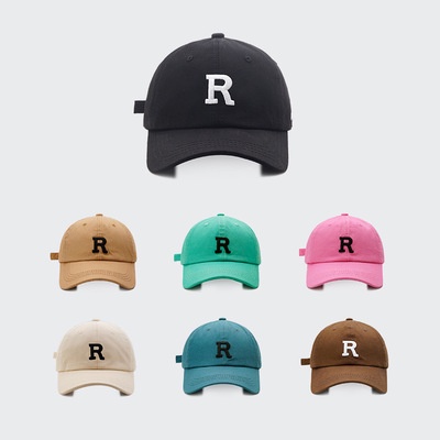 Mũ lưỡi trai màu nâu họa tiết chữ R phong cách Hàn Quốc thời trang cho mùa hè cho nữ