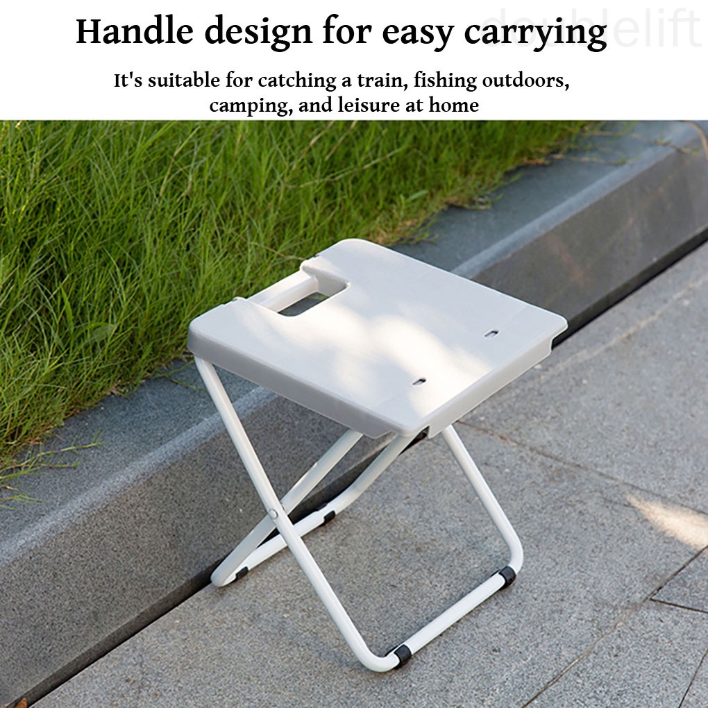 Portable Foldable Stool Household Metal Plastic Folding Chair for Adults Kitchen Garden Bathroom doublelift store