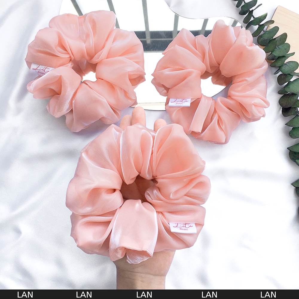 LAN - Dây chun buộc tóc voan phồng Scrunchies Handmade