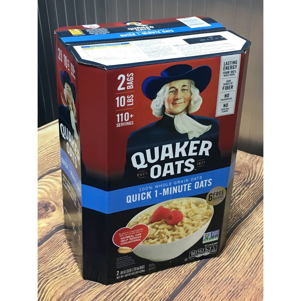 Yến mạch Quaker Oats Cán Vỡ 4.52kg thùng xanh date 02 / 2022