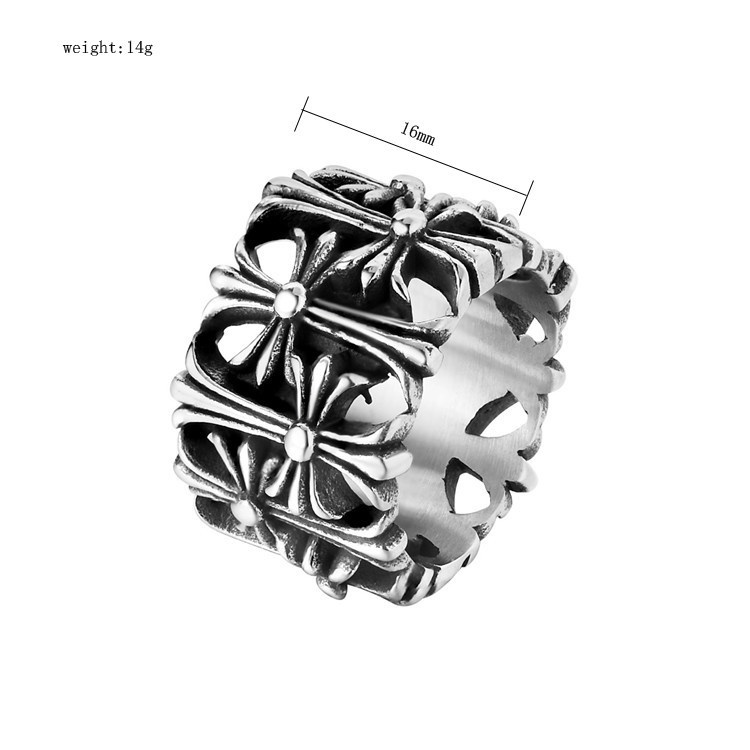 Nhẫn titan chrome heart ống 1.6cm không gỉ MR190202