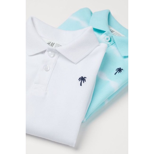 Set 2 áo polo xịn đẹp H&M cho bé trai 4-10 tuổi