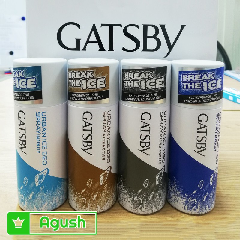 Xịt khử mùi nam hương nước hoa hôi chân toàn thân hôi nách cơ thể Gatsby Urban Ice Deo Spray 150ml diệt khuẩn bỏ túi