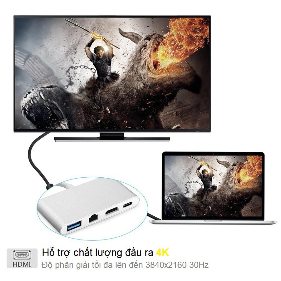 Cáp chuyển tín hiệu cổng Type C sang Usb 3.0 - RJ45 - HDMI - Type C