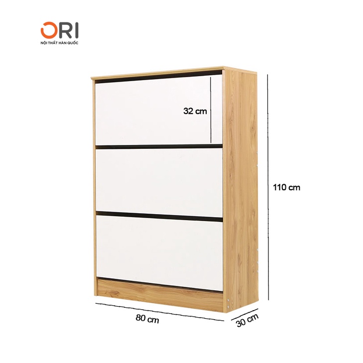 Tủ Giày Thông Minh Cánh Quạt Hiện Đại 3 Tầng Màu Trắng - SHOES CABINET - ORI NỘI THẤT HÀN QUỐC