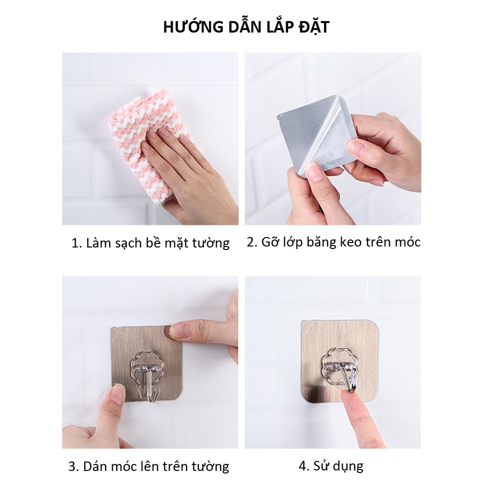 Miếng dán tường, móc đồ, quần áo, đồ dùng dán tường chịu lực, siêu dính