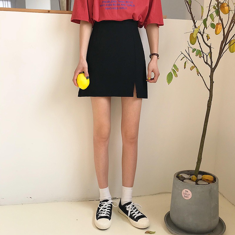 Chân váy chữ a xẻ tà mini Emilyshop
