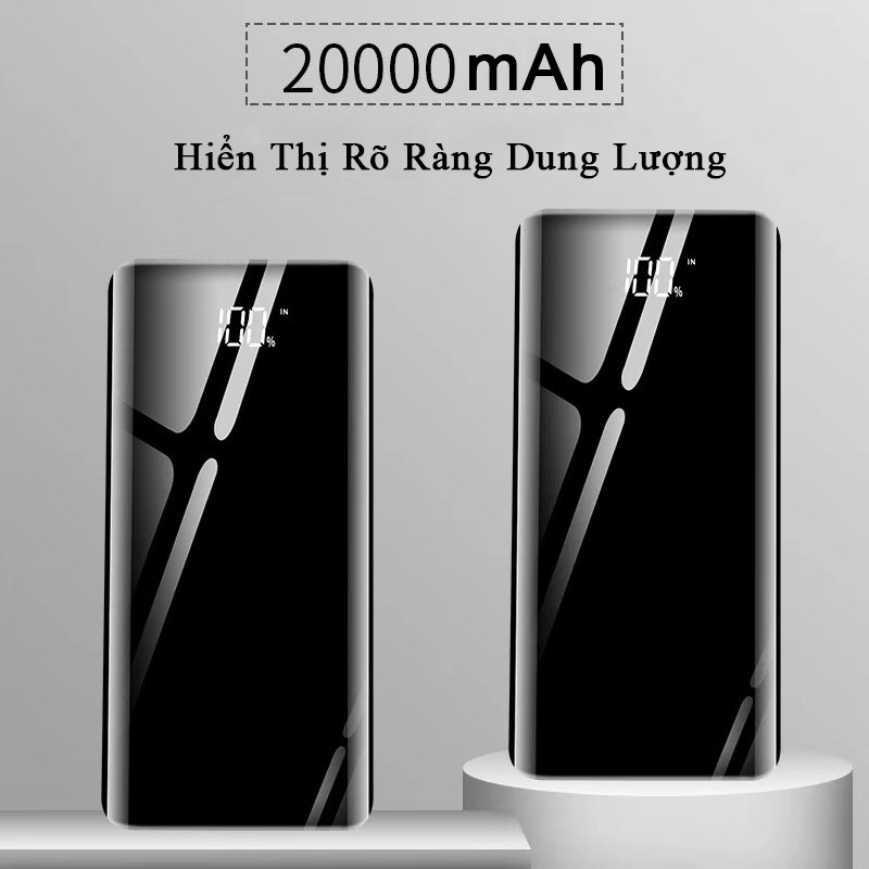 [Tặng dây sạc] Sạc dự phòng, Pin Sạc Dự Phòng CAT THAI  K29 20000mah Sạc nhanh 2A 3 cổng USB 2 đèn LED -Bh-12Tháng