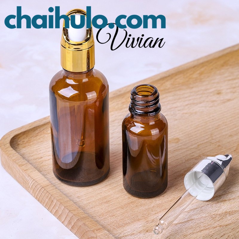 50ML Lọ Chiết Mỹ Phẩm Lọ Chiết Serum Mini Chai Lọ Thủy Tinh Đựng Tinh Dầu Nắp Bóp Quai Xách Nhỏ Giọt