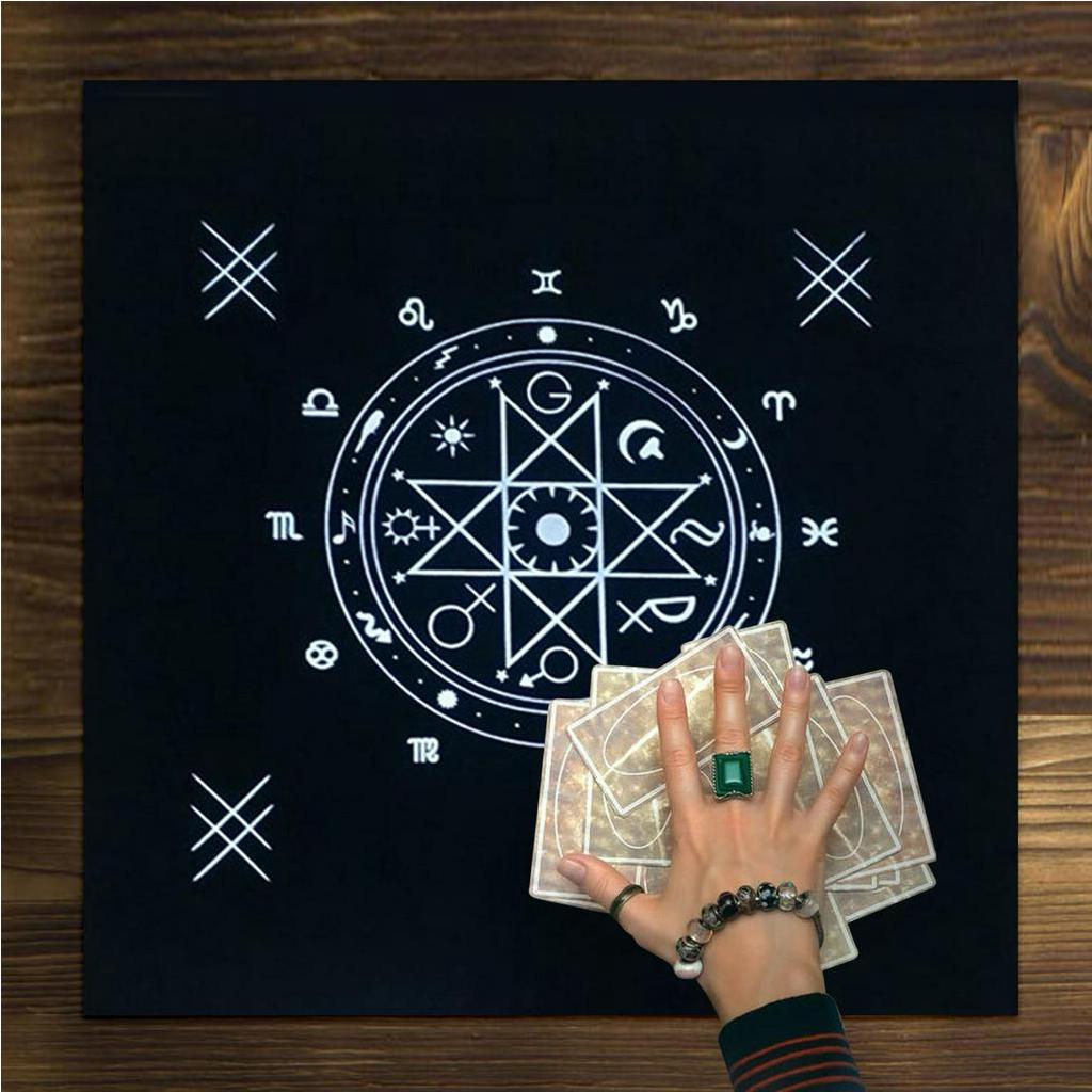 Khăn trải bàn họa tiết bài tarot cỡ 50x50cm