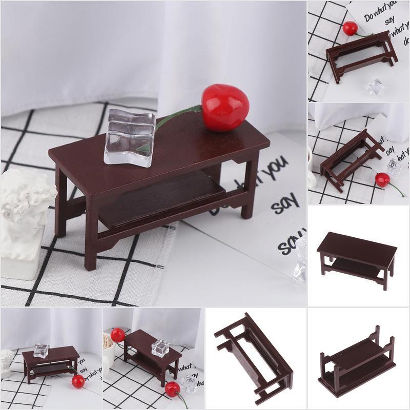 [HoMSI] 1/12 Dollhouse Miniature Retro Wooden Coffee Table Furniture Toys Accessories SUU