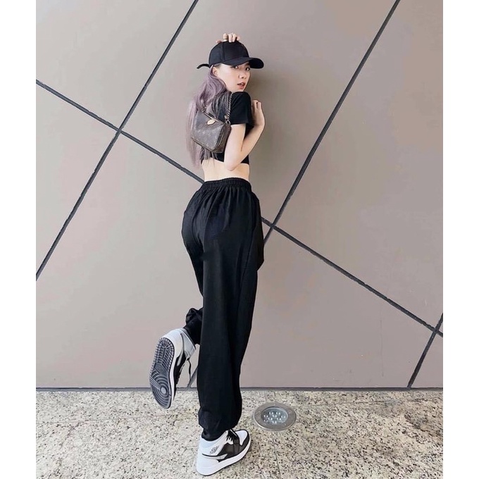 Quần jogger nữ nỉ trơn thể thao đi dạo phố, tập gym, thể dục