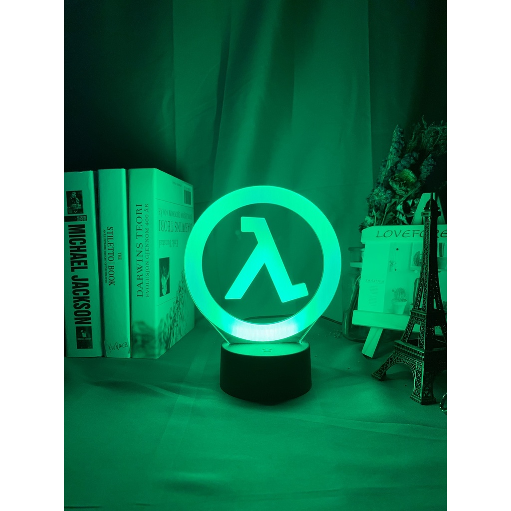 Đèn led Đổi Màu Hình logo game half life Trang Trí Phòng