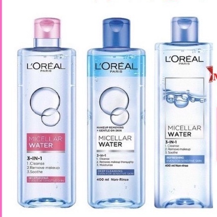 Nước Tẩy Trang Làm Sạch, Dưỡng Ẩm 3 In 1 L'Oreal Micellar Water Deep Cleansing 400ml