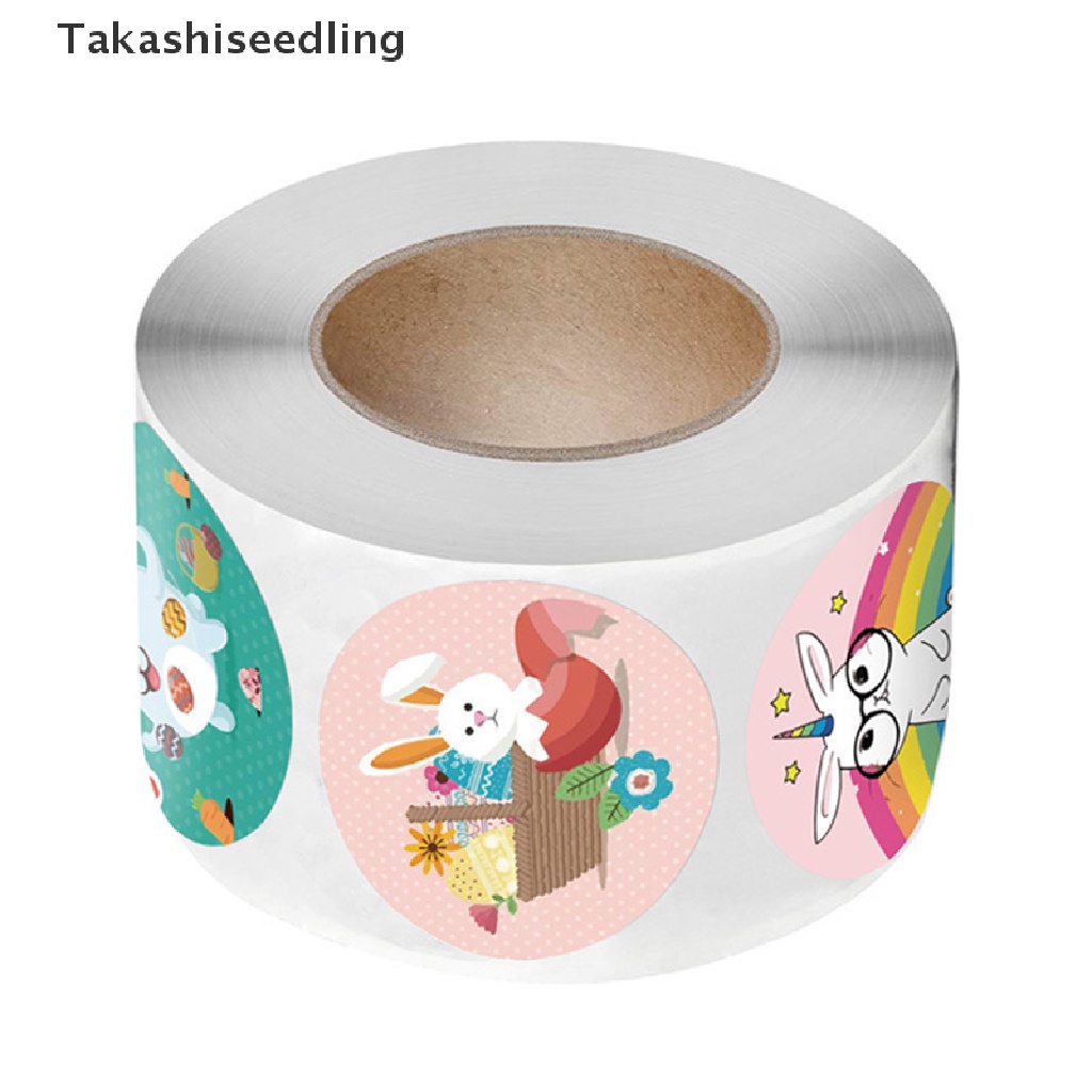 Cuộn 500 Miếng Dán Hình Thỏ Phục Sinh Dễ Thương