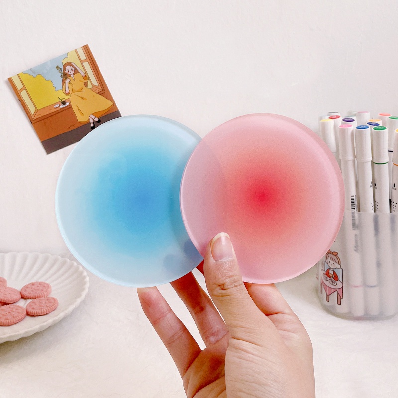 Đế Lót Ly Tròn Bằng Acrylic Màu Gradient Đơn Giản Trang Trí