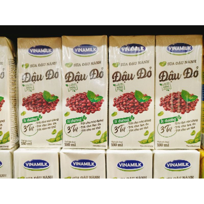 SỮA ĐẬU NÀNH HẠT ÓC CHÓ,ĐẬU ĐỎ 180ML LỐC 4 HỘP