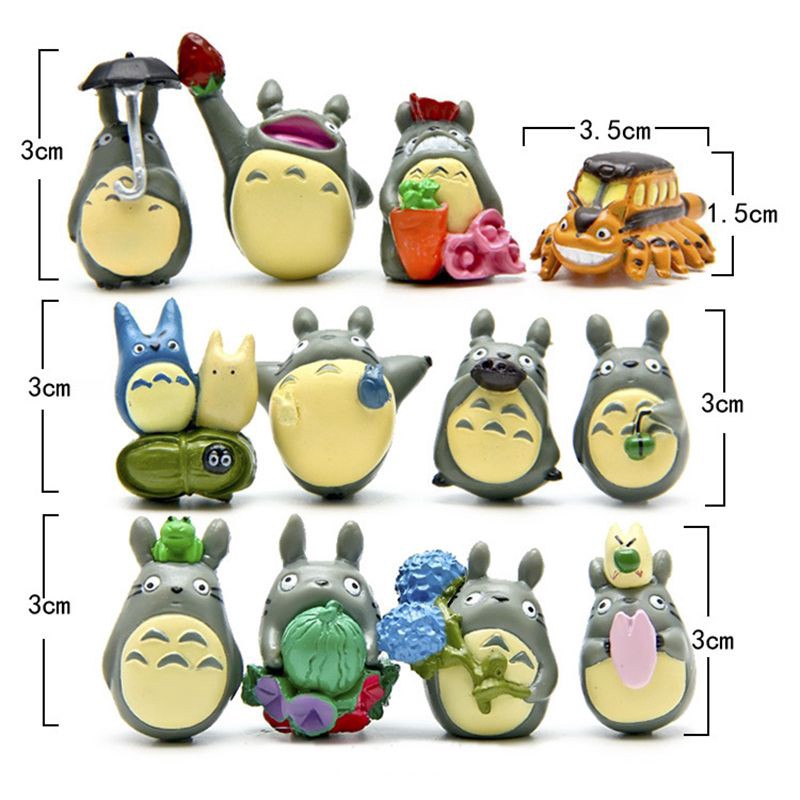 Set 12 Mô Hình Nhân Vật Phim Hoạt Hình My Neighbor Totoro Bằng Pvc