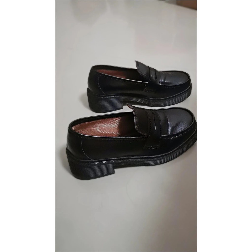 Giày da nữ, giày lười nữ loafer oxford da nữ đế 4cm Lolita Ulzzang- Có ảnh thật