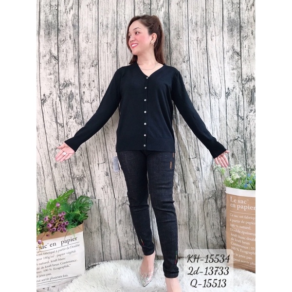 Khoác cardigan len BIGSIZE dệt kim len co giãn 15534