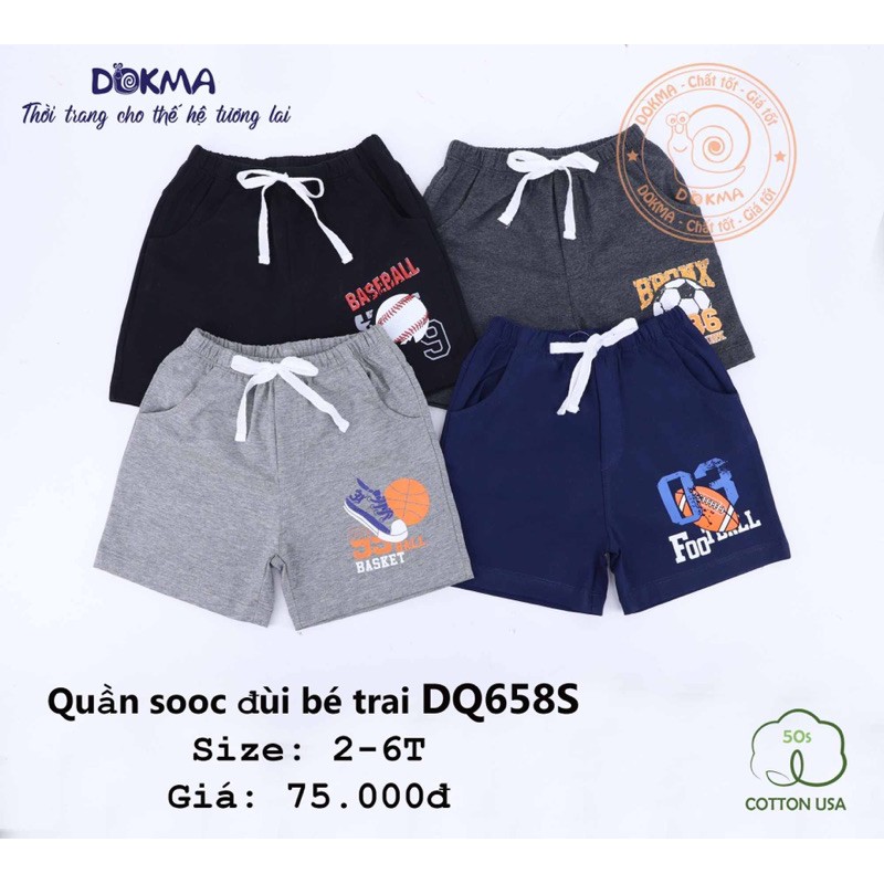 Quần đùi cottong 4 chiều Dokma mềm, mát