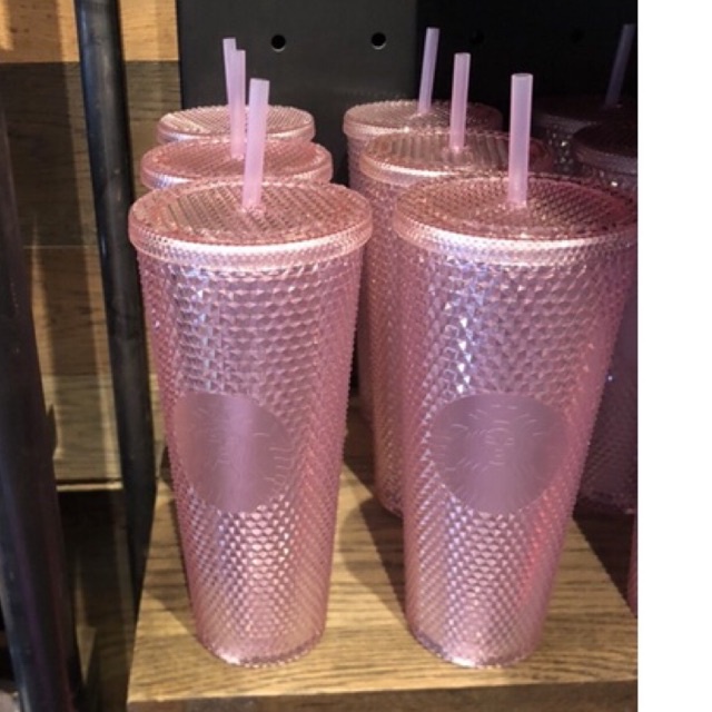 [Starbucks chính hãng] Ly cold cup starbucks-Bling glitter pink (709ml)