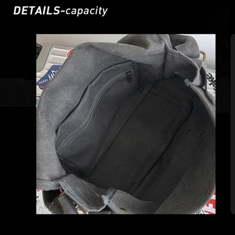 Túi Đeo Vai Vải Canvas Cỡ Lớn Kiểu Harajuku Nhật Hàn Cá Tính Cho Nam