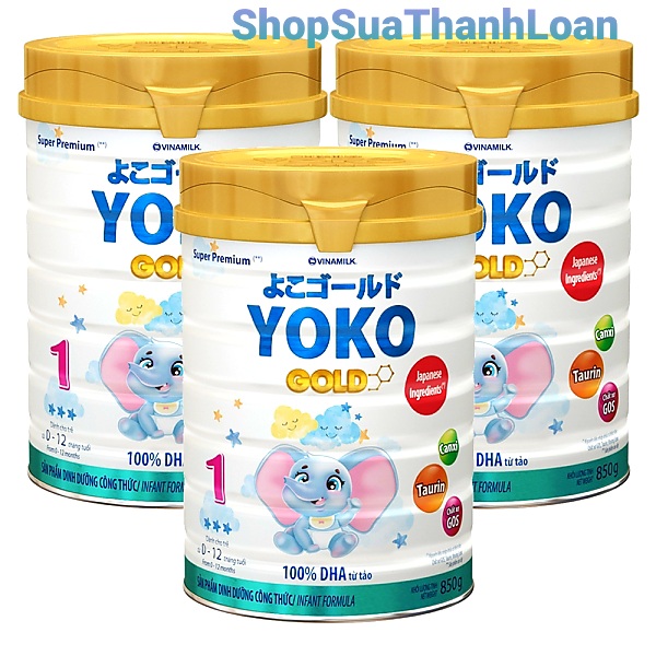 [HSD T2-2023] COMBO 3 LON SỮA BỘT YOKO 1 850G (CHO TRẺ TỪ 0 - 1 TUỔI)