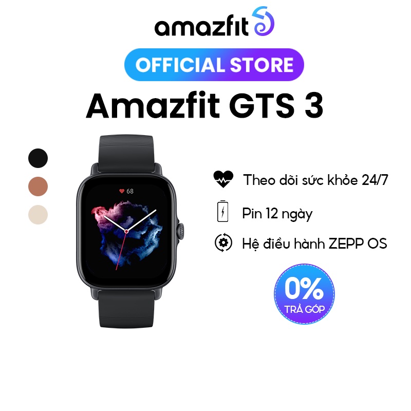 Amazfit GTS 3 - Đồng hồ thông minh Amazfit GTS 3 - Pin 12 ngày - Tiếng Việt | Chính hãng - BH 12 tháng
