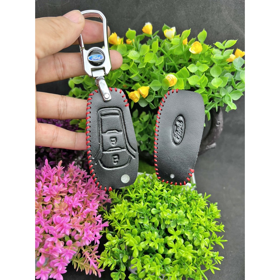 Bao da chìa khóa xe For Ranger 3.2 Wildtrak 2 nút gấp,