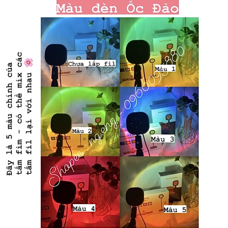 ĐÈN SUNSET 4 MÀU HOÀNG HÔN VÀ ĐÈN ỐC ĐẢO 5 MÀU CAO 26CM/36CM