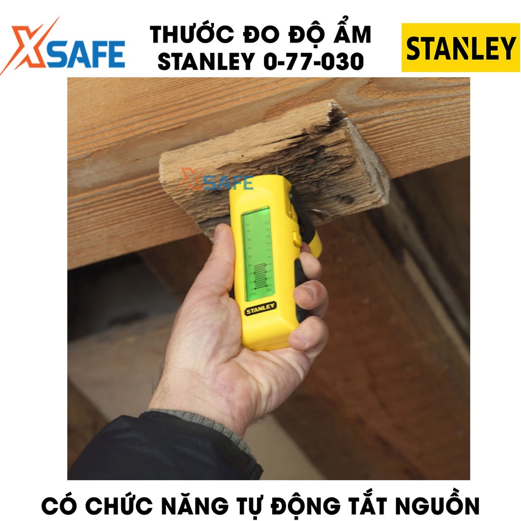 Thước đo độ ẩm STANLEY 0-77-030 trang bị màn hình LCD Máy đo độ ẩm hiển thị kết quả theo biểu đồ, vỏ máy nhựa ABS bền bỉ