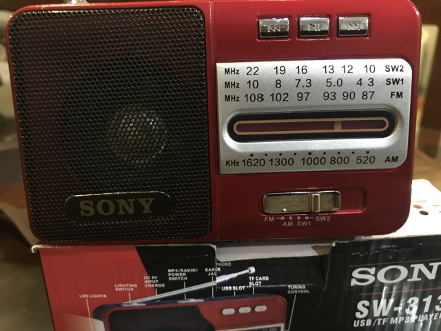 Radio sony sw-303 đọc thẻ sd usb có lỗ cắm tai phone tặng củ sạc