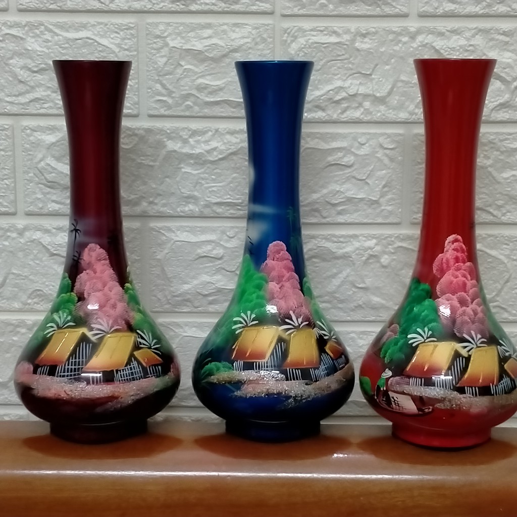 1 Lọ ( bình ) cắm hoa loại to ( cao 25cm ) , gỗ phủ sơn mài ( giao màu ngẫu nhiên )